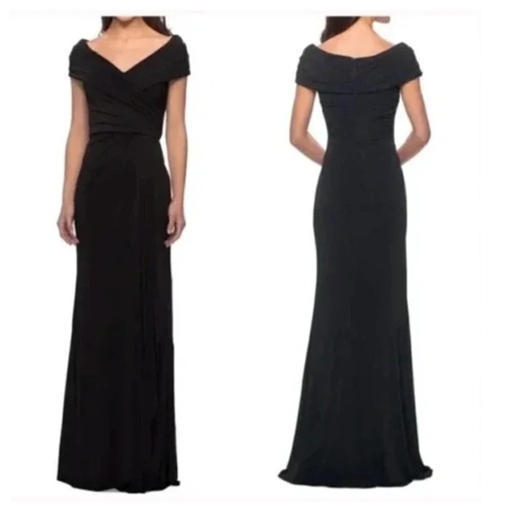 NWT La Femme Gown Long Maxi Formal Dress Jersey Black Style 26519 Women 20